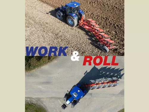 Vue des avantages de la roue hydraulique WORK AND ROLL des charrues MASTER M